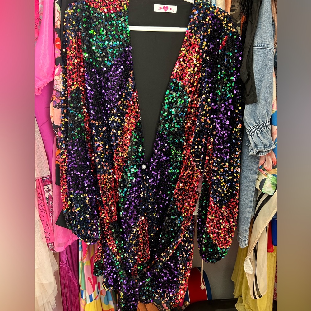 BuddyLove sequin dress Large NWOT